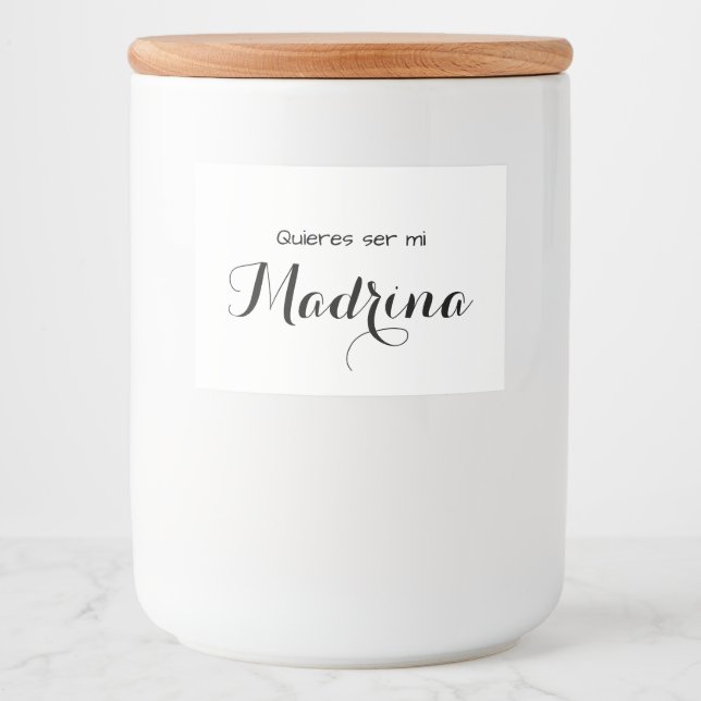 Quieres Ser Mi Madrina Étiquette à bougies (Devant)