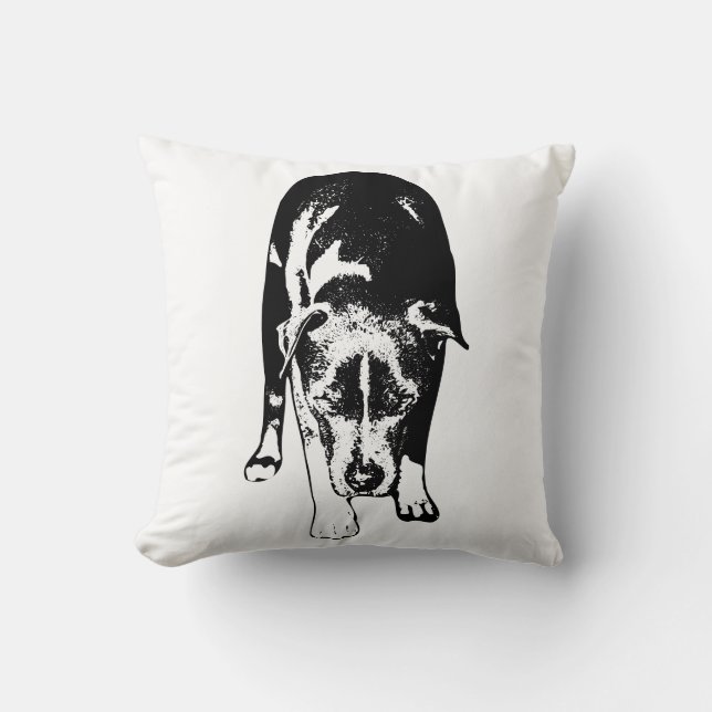 Quiet Authority in Ink Texture Throw Pillow (Front)