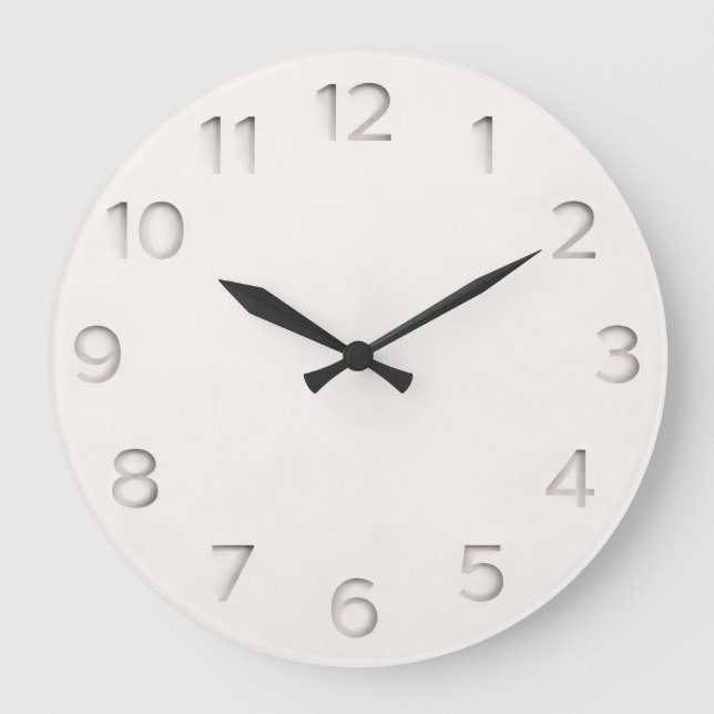 Quiet Balance — Minimalist Neutral Large Clock (Front)