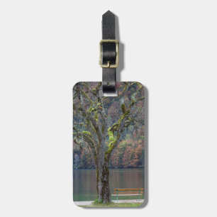 Quiet bench along a lake, Germany Luggage Tag