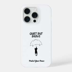Quiet But Brave – Custom Text Cat iPhone Case