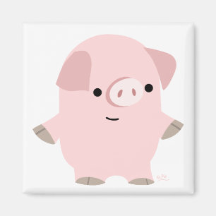 Quiet Cartoon Pig magnet