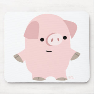 Quiet Cartoon Pig mousepad