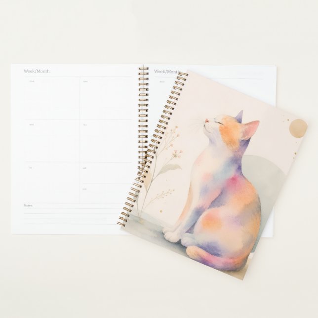 Quiet Cat in Moonlight Planner (Display)