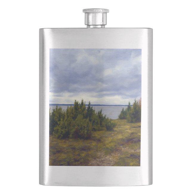 Quiet Coast of Vormsi Hip Flask (Front)