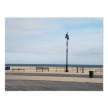 Quiet Coney Island NYC boardwalk scene