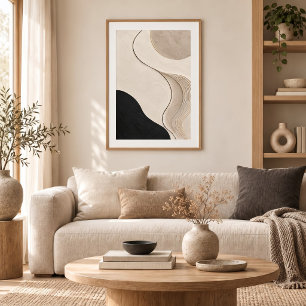Quiet Contour Minimal Abstract Plaster Art Print