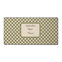 Quiet Corner Green and Beige Chequered Desk Mat