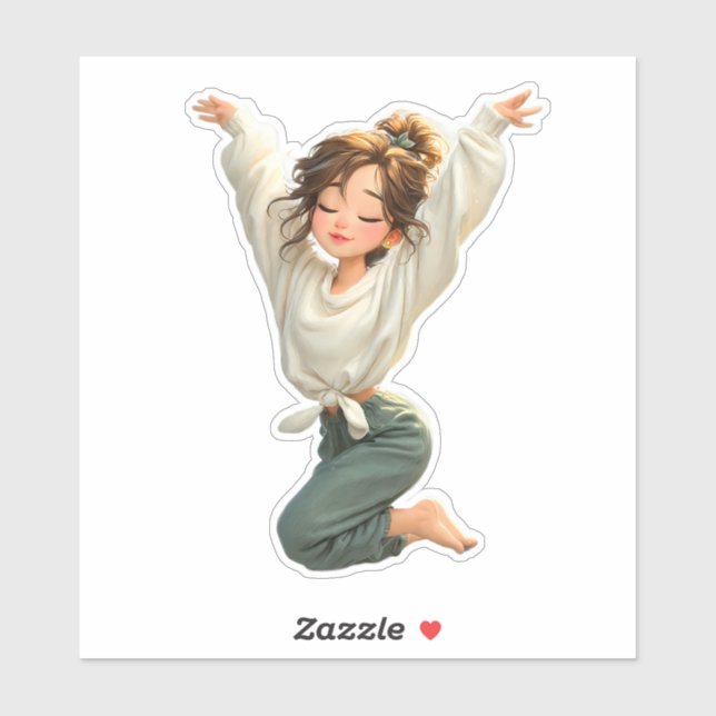 Quiet Daydream Girl – Premium Art Sticker (Feuille)