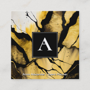 Quiet Emergence Modern Gold Abstract Design Square Business Card