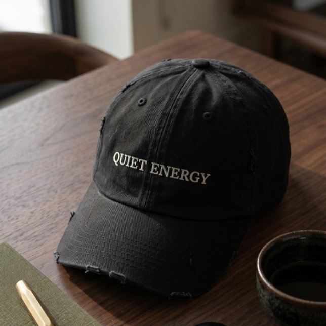 Quiet Energy Distressed Black Baseball Cap (Creator Uploaded)