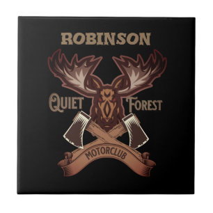 Quiet Forest Motorclub, Cool bike dad personalize Tile