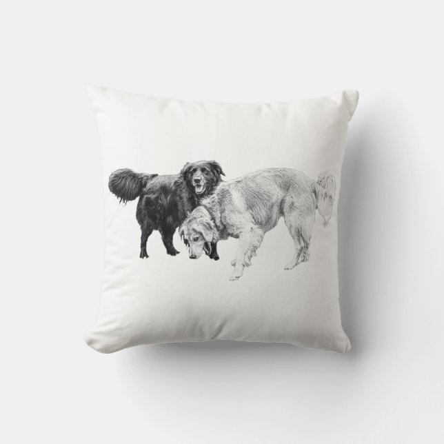 Quiet Friends, Cozy Nights Throw Pillow (Front)