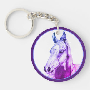 Quiet Gaze (purple) Keychain