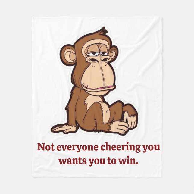Quiet Growth Monkey Fleece Blanket (Front)