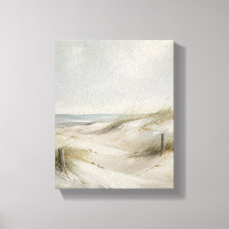 Quiet Horizon Linen Dunes – Coastal Art Canvas Print