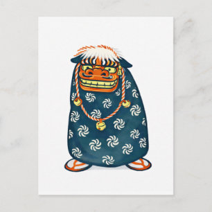 Quiet Icons – Japanese Shishi Lion Mask Postcard