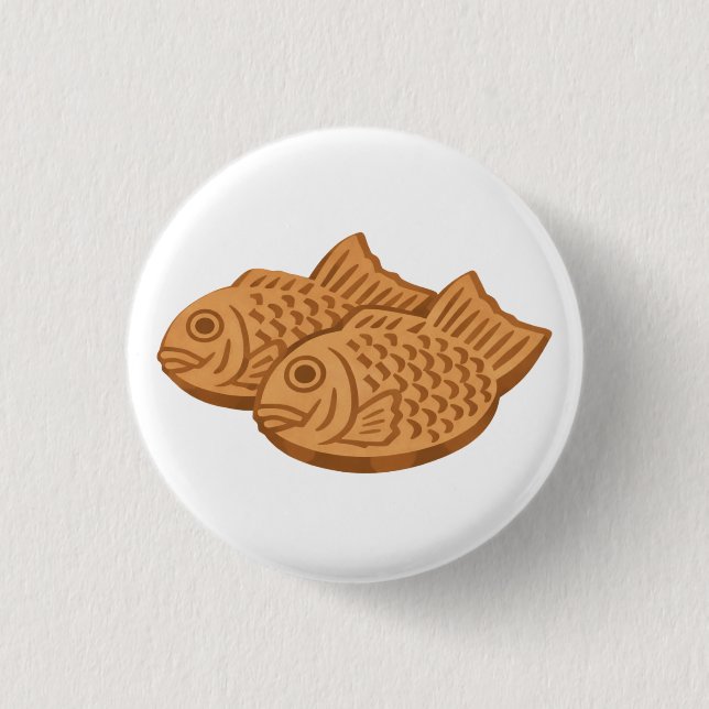 Quiet Icons – Japanese Taiyaki 1 Inch Round Button (Front)