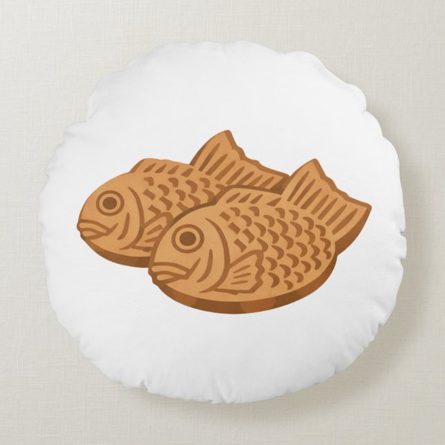 Quiet Icons – Japanese Taiyaki Round Pillow (Front)