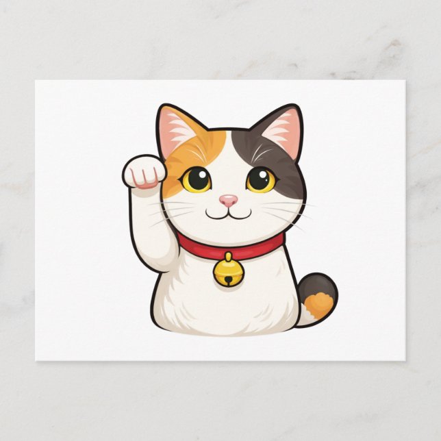 Quiet Icons – Lucky Cat Postcard (Front)
