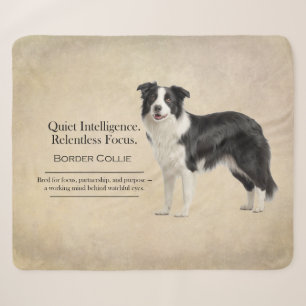 Quiet Intelligence Border Collie Sherpa Blanket