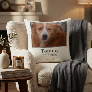 Quiet Luxury 2-Photo Pet Memorial Keepsake Throw Pillow