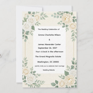 Quiet Luxury Ivory & Gold Wedding Invitation