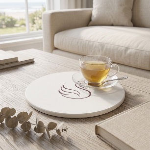 Quiet Luxury Minimalist Swan Round Sandstone Coast Coaster