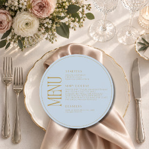 Quiet Luxury Round Welcome Wedding Dinner Menu