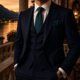 Quiet Luxury Teal Green Basketweave Textured Tie