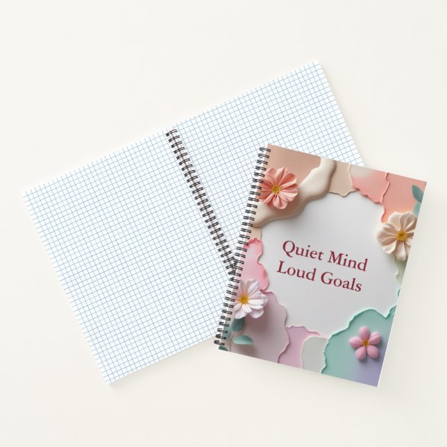 Quiet Mind Loud Goals – Custom Name Motivational B Notebook (Inside)