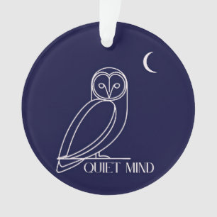 Quiet Mind Owl – Minimalist Night Wisdom Design Ornament