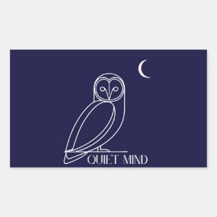 Quiet Mind Owl – Minimalist Night Wisdom Design Sticker