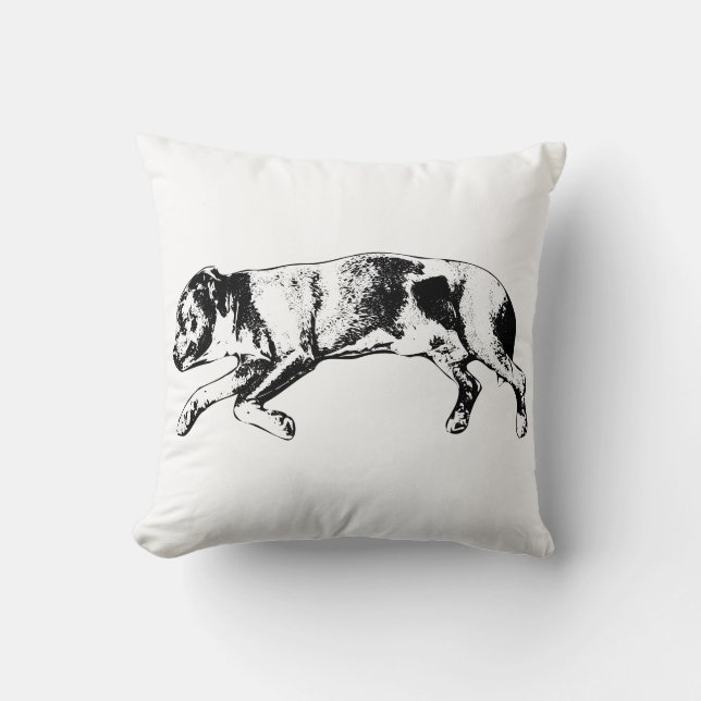 Quiet Moments – Artistic Dog Slumber Throw Pillow (Front)
