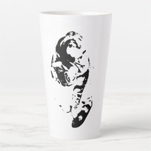 Quiet Morning, Grooming Cat Latte Mug