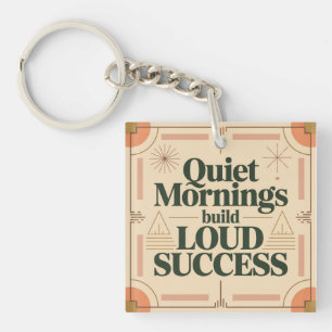 Quiet Mornings Build Loud Success Keychain