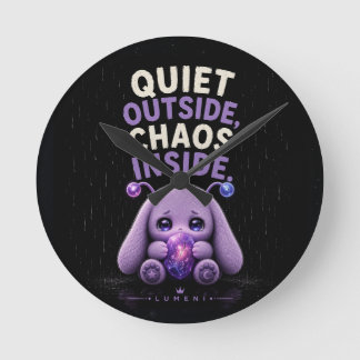 Quiet Outside Chaos Inside Round Clock