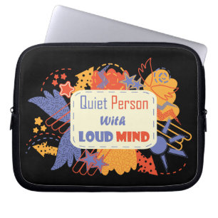 Quiet Person With Loud Mind blue yellow Laptop Sleeve