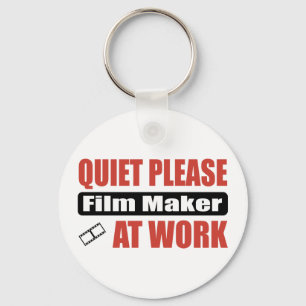 Quiet Please Film Maker At Work Keychain