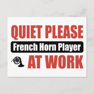 Quiet Please French Horn Player At Work Postcard