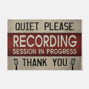 Quiet Please Recording Session In  Progress Doormat