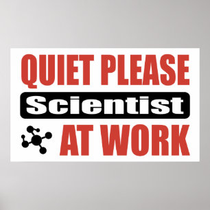 Quiet Please Scientist At Work Poster