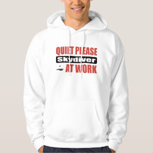 Quiet Please Skydiver At Work Hoodie