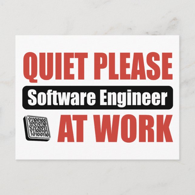 Quiet Please Software Engineer At Work Postcard (Front)