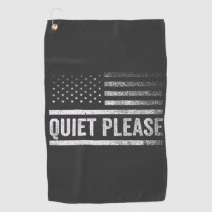 Quiet Please Trump Harris Debate President  Golf Towel