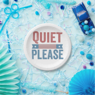 Quiet Please Trump Harris Debate President  Paper Plate
