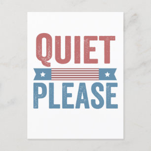 Quiet Please Trump Harris Debate President Postcard