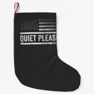 Quiet Please Trump Harris Debate President  Small Christmas Stocking