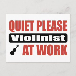 Quiet Please Violinist At Work Postcard