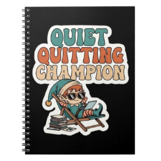 Quiet Quitting Elf Funny Office Humor Meeting Notebook